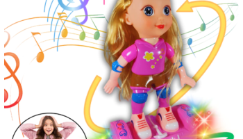 Hoverboad Boneca Giratótia 360 Dance Skate com Som e Led – Bate e Volta Lovely Doll bebe