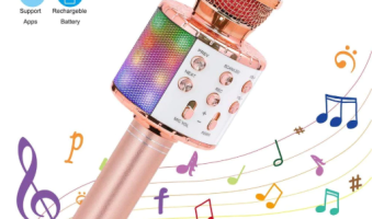 WS-858 – Microfone Infantil de Karaoke Microfone de Brinquedo Sem Fio Bluetooth