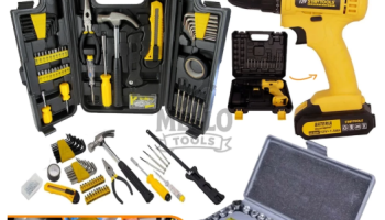 Kit Jogo de Ferramentas 255 Peças com Maleta Completa + Parafusadeira 12V e Jogo De Soquetes