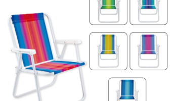 KIT ATÉ 4 CADEIRA DE PRAIA MARCA MOR COR SORTIDA REFORÇADA PREMIUM