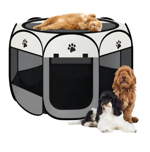 Cercado Para Cachorros Gato Pet Grande Dobrável Portátil G 114×114×58cm