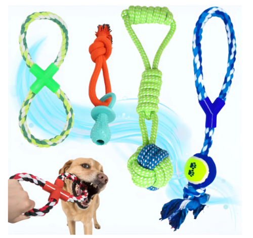 4 Brinquedo Pet Corda Resistente Interativo Cachorro Forte