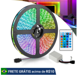 Fita Led Rgb 3528 ULTRA Colorida 5m 12V Bivolt 5M a 15M Com e Sem Fonte Decoração Casa Teto Vitrine
