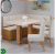 Conjunto Canto Baú com Mesa de Jantar Retangular 120x80cm SEM Vidro e 2 Cadeiras Mel\Off White\Marfim
