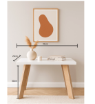 Mesinha Pé Palito De Centro E Lateral Apoio Para Sala Retangular Cabeceira Madeirado/Branco