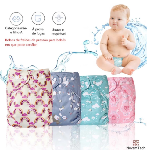 Fralda Piscina Reutilizavel Ajustável Eco Fralda Bebê Impermeável Conforto E Sustentabilidade Crianças