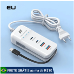 Carregador de Mesa Turbo Rápido 5.1A Possui 2 USB/2 Tipo-C E Um Carbo Tipo C 66W – Touro Shop