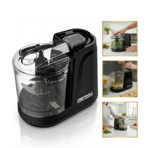 Mini Processador Elétrico Alimentos Triturador Picador Plus+ Preto 127v 100w