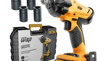 Chave De Impacto Wap K21 Ch02 2300 Rpm Com Carregador Bivolt Amarelo 127/220v 50/60 Hz