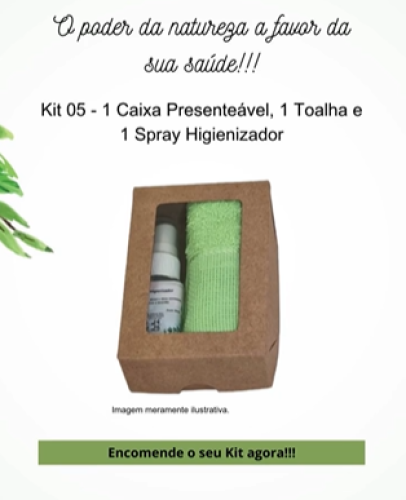 Kit Creme Hidratante Artesanal 30gr, Caixa Presenteável e Toalha de Mão