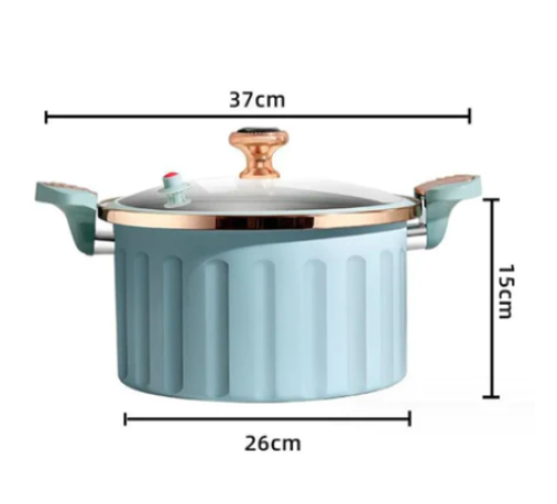 Panela de Micro Pressão 5 Litros 26Cm Anti Aderente Caçarola e Tambem Por Indução