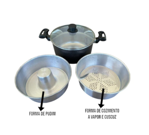 Panela Multi Uso 3×1 Forma De Pudim Banho Maria