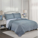 Kit Colcha 3 Pçs Egeu Queen Cama Mesa E Banho Cor Cinza Camesa