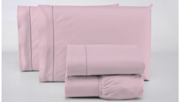 Jogo Lençol Casal 3 Peças Shopping Home 100% Algodão 400 Fios Rosa