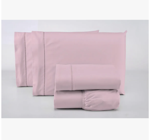 Jogo Lençol Casal 3 Peças Shopping Home 100% Algodão 400 Fios Rosa