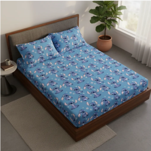 Lençol Casal Portallar Disney Oficial Stitch 3 Peças