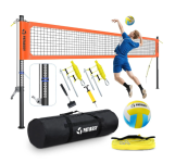 Rede de voleibol portátil Patiassy Conjunto de postes de alumínio ajustáveis