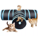Túnel T Para Gato Pet Dobrável Nylon Com 3 Entradas