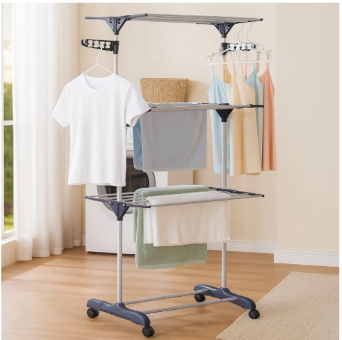 Varal de Chão Grande com Abas Apartamento Roupa Vertical