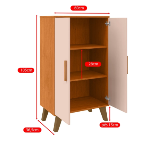 Organizador Prático Prateleira Industrial Com 2 Portas E Pés Anti-mofo Mobi Achadinhos Barato