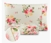 Jogo Lençol 2 Peças Solteiro Hipercal 400 Fios Leve Luxo Cor Flores Verde Desenho Do Tecido Estampado