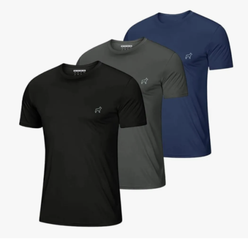 Kit 3 Camisa Academia Masculina Dry Fit Treino Slim Fit