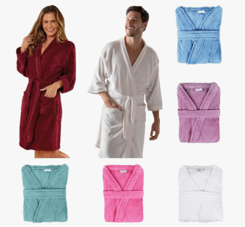 Roupão De Microfibra Feminino Masculino Adulto Inverno Bolso