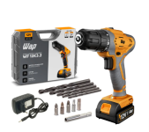 Parafusadeira E Furadeira A Bateria Li-ion Wap Wf 12k3.2 Carregador Com Maleta E Kit De 11 Acessórios