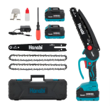 Motosserra Elétrica Portátil Brushless 8 Polegada 2 Baterias Azul-petróleo