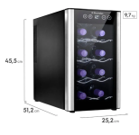 Adega de Vinho Climatizada Electrolux 8 garrafas Uma Porta Acabamento em Alumínio (ACB08)