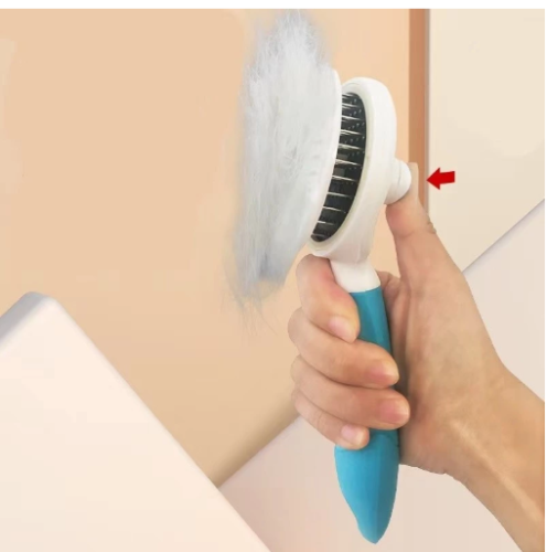 Escova Removedora Tira Pelos Para Cães e Gatos com Botao