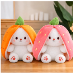 Coelhinho de Pelucia Bob Antialergico Pascoa Cenoura e Morango Macio Orelhudo