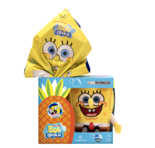 Ovo De Páscoa Pelúcia Bob Esponja Cacau Show Infantil 170g