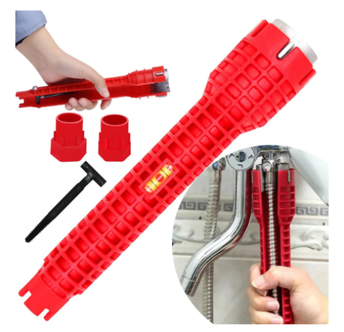 Instalador Hidráulico Ferramenta Profissional Chave Para Pias Canos e Torneira Multifuncional Com Nível 8 Em 1 Para Manutenção De Pia Banheiro Cozinha Marca Open Zee