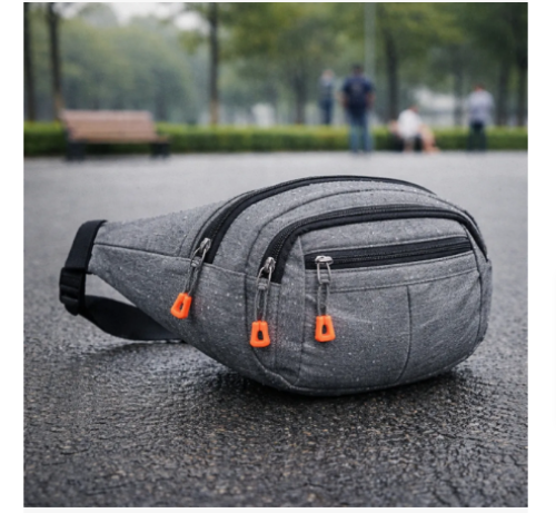 Pochete Impermeável Espaçosa Grande Nylon Ajustável Unissex