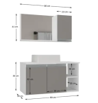Conjunto de Gabinete Banheiro 80cm com Cuba e Espelheira – – MOVEIS JOIA