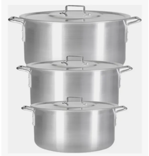 Jogo De Panela Feijoada Caldo De Alumínio 3 Peças Industrial