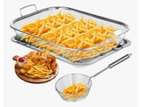 Kit Fritura Aço Inox Escorredor + Assadeira + Escumadeira