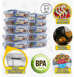 Kit 10 Pote De Vidro Marmita Hermético 640ml Freezer Fitness Rishon