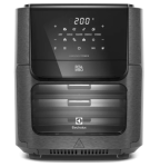 Air Fryer Forno 5 em 1 12L 1700W Digital Espeto Giratório 2 Bandejas Antiaderentes 10 funções 7 Receitas aviso sonoro Fritadeira Elétrica sem Óleo Forno Bancada Electrolux EAF90 Grafite
