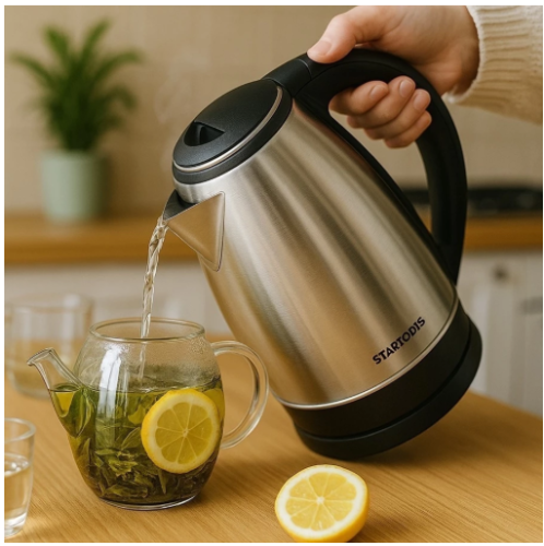 Chaleira elétrica inox base 360 desligamento automático ferver água café chá bebidas quentes segura de achadinhos