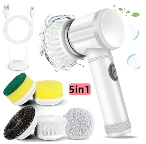 Kit escova Eletrica de Limpeza 5 em 1 Sem Fio Limpador Multiuso Pratico Para Cozinha Banheiro prático & REFIL De Escova