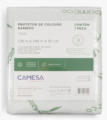 Protetor De Colchão Impermeável Camesa Cama, Mesa & Banho