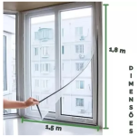 Tela Mosquiteiro Para Janela 150x180cm Com Velcro Anti-inseto Autocolante Pernilongo Removível