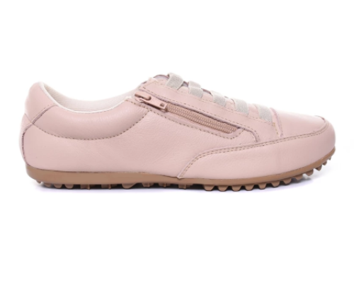 Sapatênis Confortável Em Couro Com Ajuste De Zíper