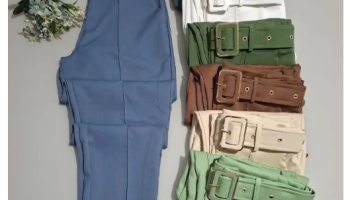 Calça Alfaiataria Social Feminina Tradicional Reta Con Cinto Estiloloso Tendencia