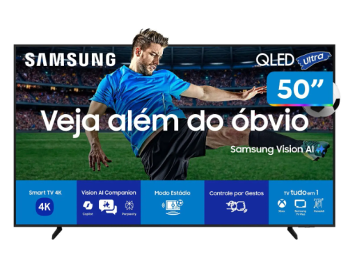 Smart TV 50″ Samsung Ultra 4K QLED QN50Q7FAAGXZD Tizen Q4 AI 3 HDMI