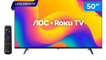 Smart TV 50″ AOC 4K DLED 50U7045/78G Roku TV Quad Core 3 HDMI