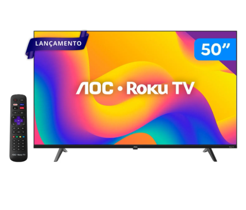 Smart TV 50″ AOC 4K DLED 50U7045/78G Roku TV Quad Core 3 HDMI