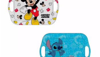BANDEJA MELAMINA RETANGULAR 35,9X 27,5CM MICKEY OU STITCH